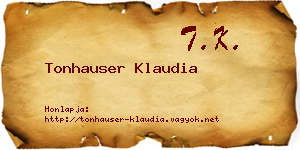 Tonhauser Klaudia névjegykártya