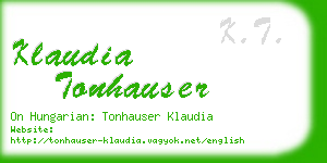 klaudia tonhauser business card